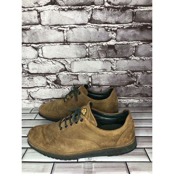 Bally Suisse Brown Suede Comfort Lace Up Casual Green Shoes Men Sz 8M US/41EU - Picture 14 of 16